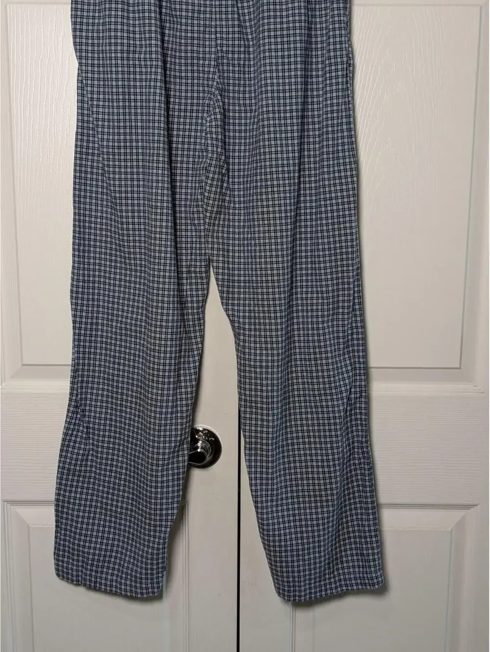 Perry Ellis Men's Portfolio Plaid Pajama Pants, Blue, Size Medium, Cotton